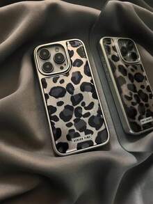 Luxury Foil Leopard Print Phone Case Compatible With IPhone 17 Pro Max, Fashionable Unique Protective Cover Compatible With IPhone 17/16/15/14/13 - Black - View 5