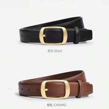 2pcs/1pc Women's Alloy Small Square Buckle PU Leather Belt, Minimalist & Fashionable, Suitable For Jeans, Trousers, Coats, Dresses - Square Buckle Belt - View 15
