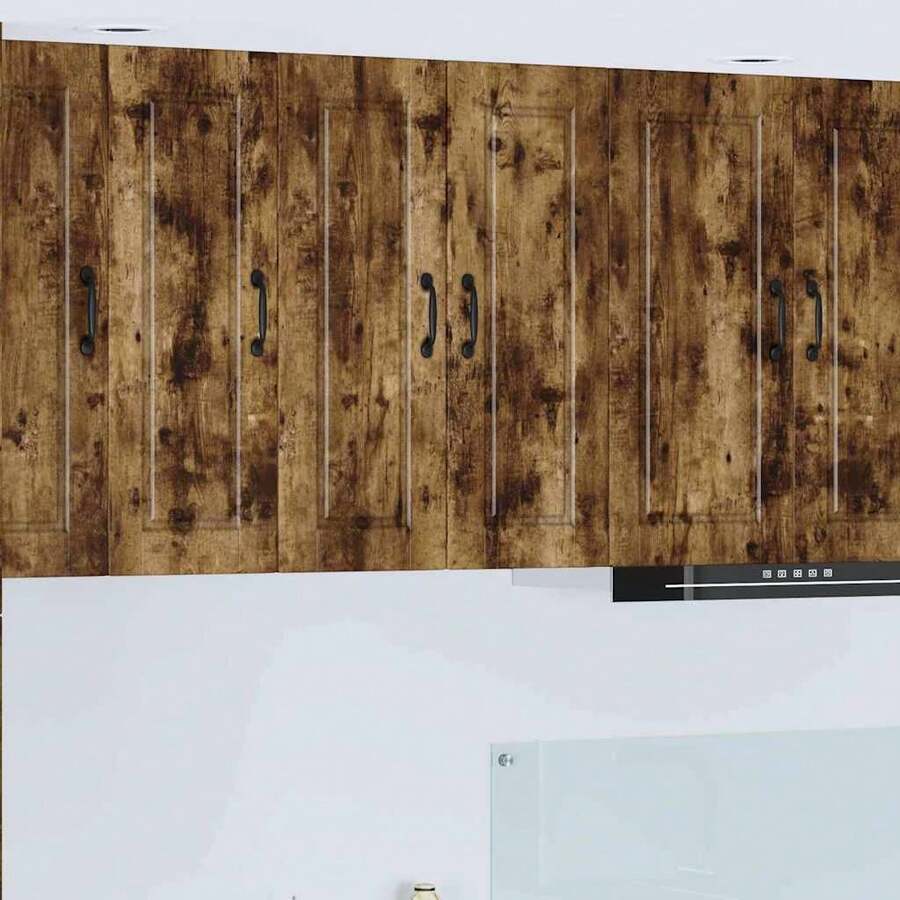 vidaXL Armadio da Cucina con Porte 2 pz Chêne Fumé 30 x 31 x 80 cm - Castano - Visualizzare 1