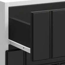vidaXL Meuble bas de cuisine << Lucca » en bois d'ingénierie noir - Noir - Voir 9