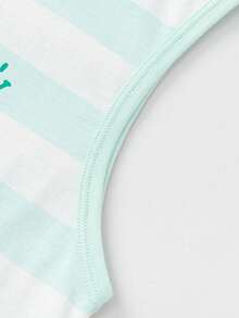 Balabala Unisex Sleeveless Top, Cool & Quick-Dry Fabric, Soft Touch Comfort, Summer Tank Top - White Green Tone - View 4