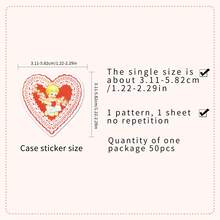 50pcs Retro Cartoon Heart Doodle Stickers, Suitable For Scrapbooking, Diaries, Notebooks, Water Bottles, Cars, Etc. Gifts With Positive Messages - Multicolor - View 2