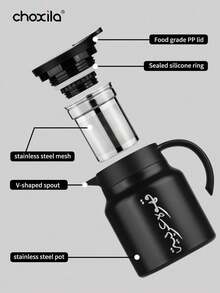 choxila 1pc Coffee Pot, Coffee Pot, Stainless Steel Inner Liner Flask, Arabian Coffee Flask, Cold Preservation Water Bottle, Eid Al-Fitr Festival Supplies - Coffee Pot - View 4