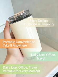 240ml Stainless Steel Vacuum Insulated Water Bottle, Coffee Cup, Suitable For Men And Women, Ideal As New Year Gift. Fashionable Design, Long-Lasting Insulation, One-Touch Drinking, Leak-Proof. Also Suitable As Business Gift, Couple's Souvenir, New Year Gift Or Ladies' Gift. - Multicolor - View 9