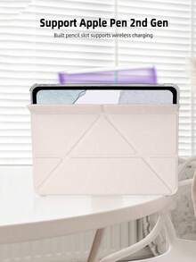 1个透明笔槽八折平板保护套，兼容iPad 10代/11代/10.2/10.5/Air4/Air5/10.9/Pro11/Air 11英寸(M2)-2024/Pro 11英寸(M4)-2024/iPad Pro 13英寸(M4)-2024/iPad Air 11英寸(M3)-2025/iPad Air 13英寸(M2)-2024/iPad (A16) 11英寸第11代2025/12.9/Mini 6/Mini 7/Air 1/Air 2/9.7等型号，不含Apple Pencil，内置笔槽，八折可调节支架，磁吸式睡眠/唤醒功能，简约经典设计。 - 粉紅色 - 查看 6