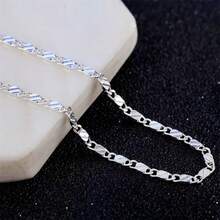 Dây chuyền bạc sterling 925 dài 16-24 inch, trang sức thời trang thanh lịch, món quà lý tưởng cho nam và nữ. - Bạc 4 - Xem 3