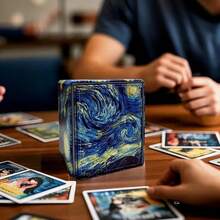 可容纳100张以上单层卡套的MTG卡盒，磁扣闭合，PU皮革材质，适用于TCG/CCG卡牌收纳 - 彩色 - 查看 7