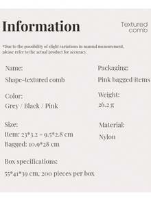 1 Textured Comb, A Volumizing Wide-Tooth Textured Hair Styling Comb, A Volumizing Wide-Tooth Curling Comb, A Volumizing Curling Comb, To Create Voluminous Curls And Part Your Bangs, A Unisex Styling Tool To Prevent Frizz.