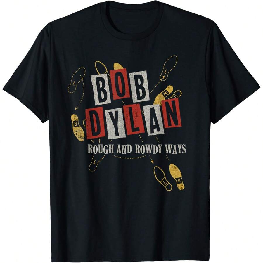 Bob Dylan - L R T-Shirt - Black - View 1