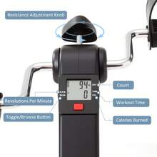 Mini Exercise Bike Pedal Exerciser With LCD Display Portable Folding Trainer Adjustable Resistance Leg Exercise Machine For Home Office Use - 綠色 - 查看 7