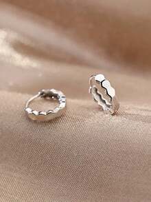 4 Pairs Vintage Copper Geometric Oval Hoop Earrings, Minimalist & Versatile Earring Set Suitable For Women's Daily And Holiday Wear - Set a - View 6