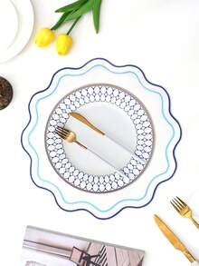 1/2/4pcs Embroidered Fabric Holiday Placemats, Suitable For Wedding Party Table Decor, Minimalist Elegant European Style Fabric Placemats, Simple New Fresh Placemats - Multicolor - View 7