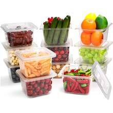 12 Insertos Policarbonato 1/6 Sexto Ranurada Chafer Bufetera, Moldes De Plástico Para Alimentos Con Tapa, Sartenes De Almacenamiento De Alimentos Para Cocina Comercial - Multicolor - Ver 10