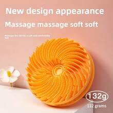 Double-Sided Silicone Cleaning Bath Brush, Multi-Functional Silicone Scrubbing And Massage Brush - 紫色 - 查看 5