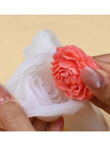 Peony Rose Flower 3D Silicone Mold, DIY Resin Epoxy Clay Craft Mold - White - View 3