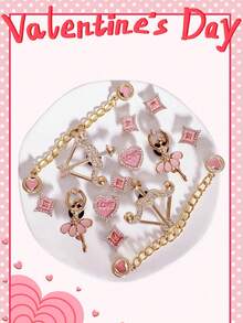 14件情人节优雅金色心形镂空鞋饰DIY配件 - 趣味百搭的个性化鞋饰，节日派对和特殊场合的完美礼物 - 金色 - 查看 2