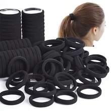 100pcs Black Elastic Hair Ties - No Damage, Comfortable Rubber Bands For Thick Ponytails, Elegant And Cute, Non-Slip Design, Suitable For All Occasions,Hair Bobbles ,Gym Sport Outfit, Perfect Valentine's Day Gift, Christmas Gifts - Black - View 2