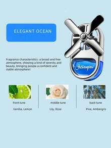 1件装汽车空调出风口液体香薰三叶草风车香氛，香味淡雅，汽车装饰除臭剂，创意新款悬挂配件 - A - 查看 12