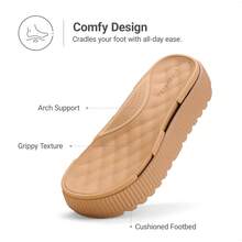 Women's Waterproof 1.69inch Platform Water Sandals Adjustable Casual Lightweight Wedge Chunky Sandals For Beach Vacation Summer Black Shoes - 黑色/PU - 查看 9