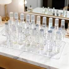 Transparent Acrylic Perfume Sample Display Stand, Perfume Storage Organizer, Vanity Makeup Organizer - Roller Ball Perfume Display Container, High-End Vanity Makeup Storage Rack, Suitable For Vanity/Bathroom Countertop Makeup Storage Shelf, Makeup Room Decor,Makeup Bag,Travel Essential - Multicolor - View 3