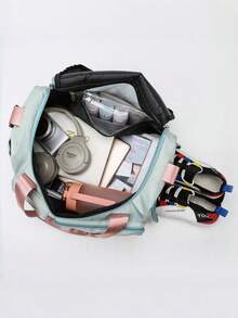 Bolsa de viaje de fin de semana, Bolsa de gimnasio deportiva con bolsillo separado, bolsa de lona con compartimento para zapatos, bolsa de viaje, bolsa de equipaje de mano con almacén de zapatos independiente, gran capacidad bolsa de gym, bolsa de viaje impermeable, adecuada para viajes y deportes de gimnasio,bolsa de almacenamiento de ropa deportiva, yoga, ropa de fitness, organizador de viaje para la vuelta a la escuela, esencial de viajes para la playa y las vacaciones de verano - Verde - Ver 3