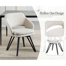 WAHSON OFFICE CHAIRS 2PCS Sillas Comedor Lino Sillas Acento Respaldo Cocina,Gris - Caqui - Ver 6