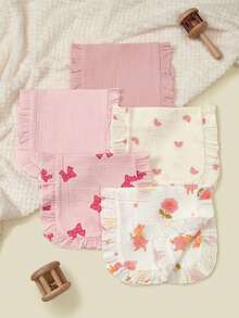 5条/包 柔软舒适的纯棉婴儿围兜/拍嗝巾 - 彩色 - 查看 2