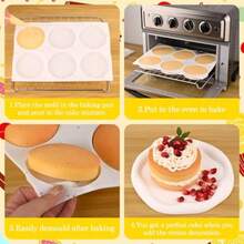 HUAKENER 2 piezas de moldes de silicona para magdalenas moldes redondos antiadherentes de 4 pulgadas para hornear mini pasteles magdalenas postres hamburguesas preparación de sándwiches - 3 unidades. - Ver 2