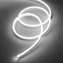 Rolo de 5m de fita LED Mangueira Neon Corte 2,5cm Flexível 12v pronta entrega Com Fonte - Branco Frio - Visão 2