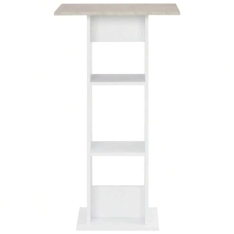 vidaXL Mesa de bar blanca y beton 60x60x110 cm - Blanco - Añade 2