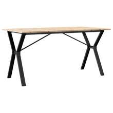 vidaXL Tavolo da mangiatoia quadro a Y 160x80x75 cm in legno massiccio d'acciaio - Castano - Visualizzare 2