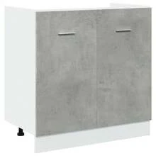 vidaXL Meuble sous-évier "Lyon" Gris béton 80 x 46 x 81,5 cm Bois d'ingénierie - Gris - Voir 2