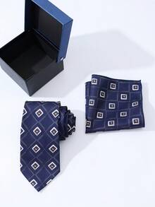 Bộ quà tặng cà vạt nam 1 món, bộ cà vạt và khăn tay kiểu cổ điển, thời trang và đa năng, phù hợp cho các bữa tiệc, kỳ nghỉ, công sở, đám cưới và mọi mùa. - A - Xem 11