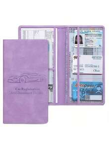 Men's And Women's Vehicle Registration And Insurance Card Holders, Car Glove Box Organizer Folder Wallet Artificial Leather Manual Holder - Card Pack - View 3
