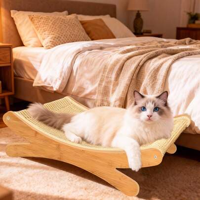 Sisal Cat Scratching Sofa With Integrated Toy Mat | Durable, Suitable For Cat Claws, Made Of Sisal Rope