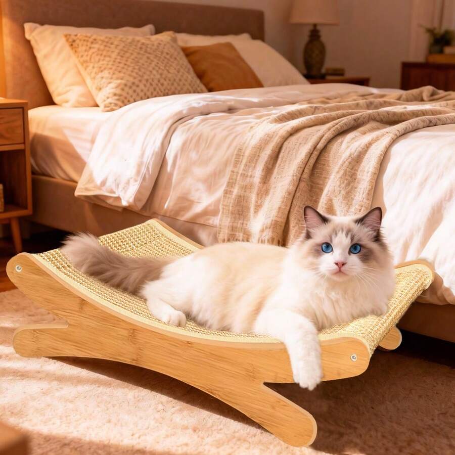 Sisal Cat Scratching Sofa With Integrated Toy Mat | Durable, Suitable For Cat Claws, Made Of Sisal Rope - L - View 1