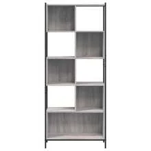 vidaXL Bibliothèque sonoma gris 72x28x172 cm ingénierie du bois - Gris - Voir 5
