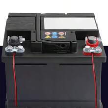 一对汽车、船舶、卡车电池接线柱夹，合金头连接器夹，正负极柱，汽车电池接线柱连接器 | 带垫圈的顶部接线柱替换夹 | 适用于船舶、房车、汽车 - 彩色 - 查看 7