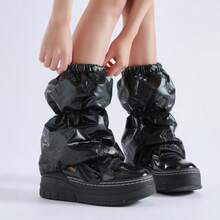 Leg Warmers Gaiters Calf Leg Warmers Windproof Padded Boot Covers Y2K Aesthetic - Multicolor - View 2