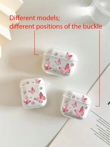 Butterfly Painted Transparent Attached Heart Bracelet Suitable For Compatible With Airpod Case, Headphones, Compatible With Airpods Pro 3 Case, Compatible With AirPods Pro (2nd Generation), Compatible With AirPods 3, Compatible With AirPods Pro, Compatible With AirPod1/2, Compatible With Airpods 4 Case Cover - Multicolor - View 9