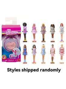 Mattel دمى باربي صغيرة من أرض باربي فاشونيستا، دمى صغيرة بحجم 1.5 بوصة في علبة مكياج، كشف مفاجئ (قد تختلف الأنماط)، JFY13 - متعدد الألوان - مشاهدة 6