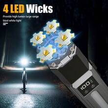 1PC LED Bicycle Light, USB Charging Power Display Mountain Bike Front Light, Cycling Equipment, Bicycle Light Set - Multicolor - View 2