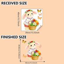 1pc Easter Cartoon Rabbit Basket & Butterfly Wall Sticker For Bedroom, Living Room, Cabinet Home Decor - Multicolor - View 8
