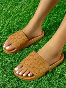 Dép lê nữ đế cao su đàn hồi cao cấp, kiểu dáng mới, thoải mái, mềm mại, đa năng, nhẹ, bền, thích hợp đi làm, ở nhà và đi chơi, có khả năng giảm sốc. - gừng - Xem 5