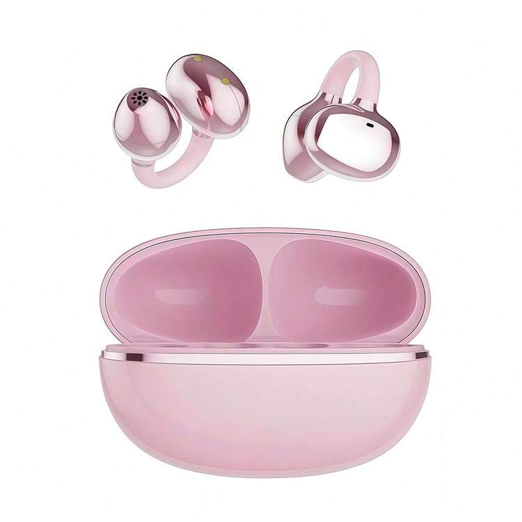 时尚夹式蓝牙耳机，开放式设计，环绕立体声，高保真音质，低延迟，音乐和游戏体验俱佳，ENC主动降噪，高清通话，佩戴舒适，时尚配饰，耳环式设计，女士完美礼物 - 均碼 - 查看 14