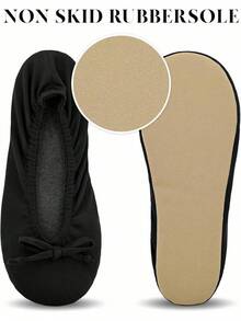 EstiloKeyela Pantuflas De Bailarina Para Mujer Con Lazo Suave Y Suela De Gamuza, Antideslizantes, Para DormitorioVersióN Mejorada - Gris - Ver 11