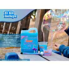 Kit Líquido Para Hacer Burbujas Todos Tamaños Con Accesorios - Azul - Ver 2