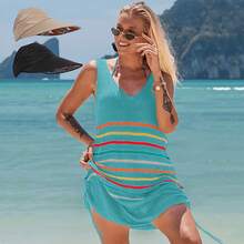 Bohemian Style Baseball Cap Design, Fashionable Wide Brim Ponytail Hat With Face Shield, Breathable, Suitable For Summer Outdoor Activities, Weddings, And Casual Wear, Party, Sun Protection Hat, Available In Three Colors - 卡其色 - 查看 8