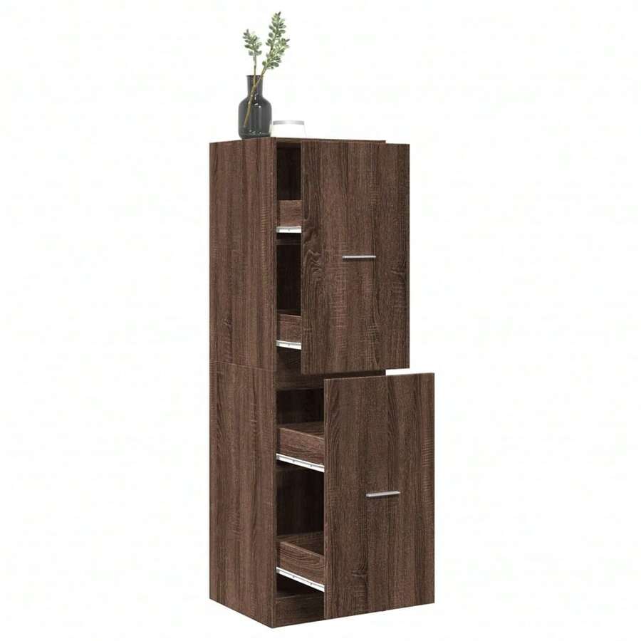 vidaXL Armoire apothicaire chêne marron 40x41x144,5 cm en ingénierie - Tabac - Voir 1