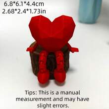 5个3D打印爱心情侣雕像 - 浪漫交织的心形装饰，塑料/户外装饰，非常适合办公室、家居，或作为礼物送给爱人、挚友，以及婚礼、周年纪念日、情人节等特殊场合。 - 彩色 - 查看 15